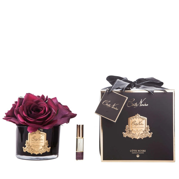 Cote Noire Perfumed Natural Touch Five Roses Carmine Red (Gold & Black Glass) - Beauty Affairs1